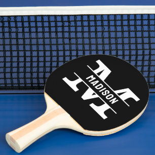 Pala De Ping Pong Nombre personalizado Monogramo Mesa de tenis Raspo