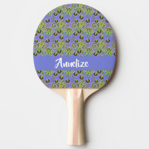 Pala De Ping Pong Nombre personalizado paisley deja azul