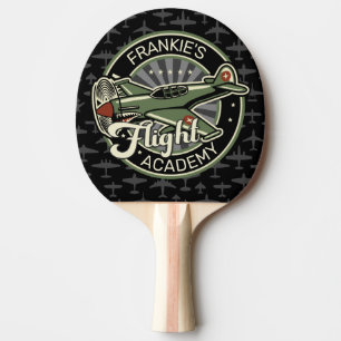 Pala De Ping Pong NOMBRE personalizado Retro de avión militar de gue
