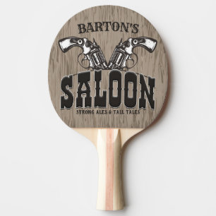 Pala De Ping Pong NOMBRE Personalizado Saloon del Revolver de armas 