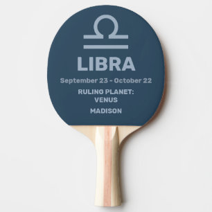 Pala De Ping Pong Nombre personalizado / Signo zodiacal de texto Lib