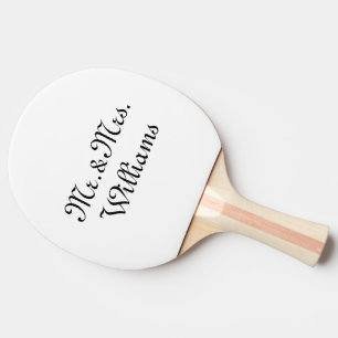 Pala De Ping Pong Nombre personalizado Sr. y el guión elegante en b