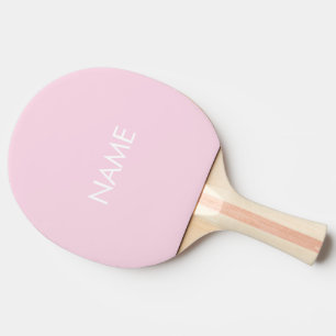 Pala De Ping Pong Nombre personalizado texto monograma rosa claro mi