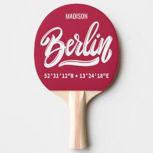 Pala De Ping Pong Nombre personalizado y color Berlín Alemania Coord