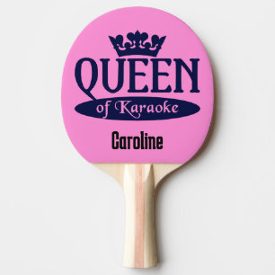 Pala De Ping Pong Nombre personalizado y Reina de color de karaoke