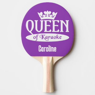 Pala De Ping Pong Nombre personalizado y Reina de color de karaoke