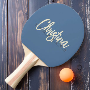 Pala De Ping Pong Nombre Pintado Azul Capri de Estilo Moderno de Mit