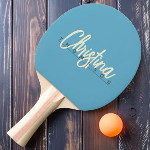 Pala De Ping Pong Nombre Pintado Cielo Acuático Moderno de Mitad de