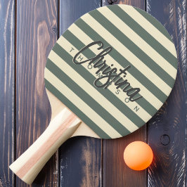 Pala De Ping Pong Nombre pintado de color gris cálido de mediados de