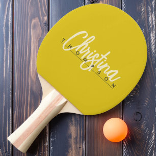 Pala De Ping Pong Nombre Pintado de Limón Oscuro de Estilo Moderno d