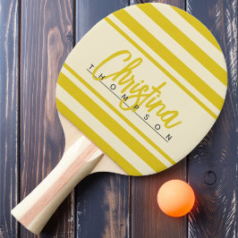 Pala De Ping Pong Nombre pintado de limón oscuro de polo de mediados