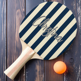 Pala De Ping Pong Nombre Pintado de Rayas Polo de Color Azul Mar Pro