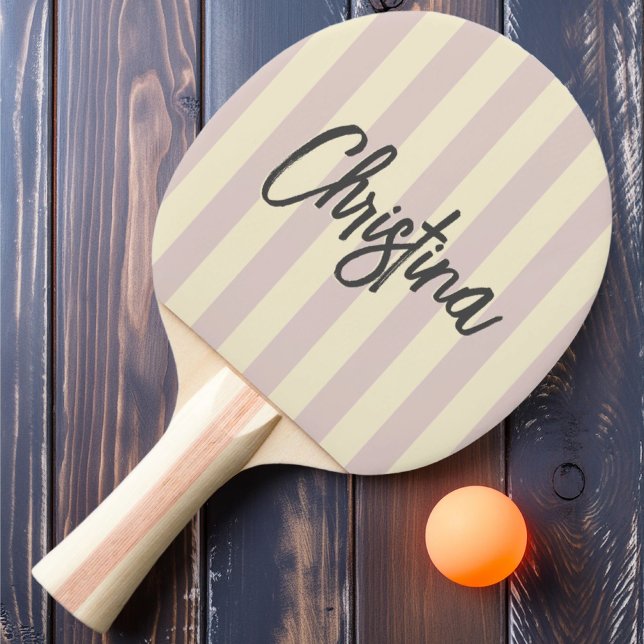 Pala De Ping Pong Nombre pintado del beso de lavanda de franja de po (Subido por el creador)
