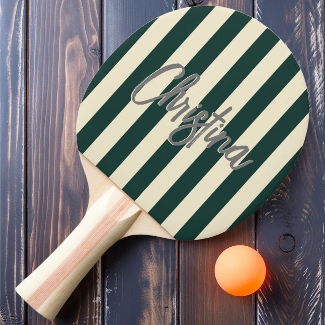 Pala De Ping Pong Nombre pintado verde de franja de polo de mediados (Subido por el creador)