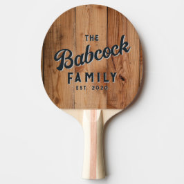 Pala De Ping Pong Nombre y año de la familia retro de corte áspero d