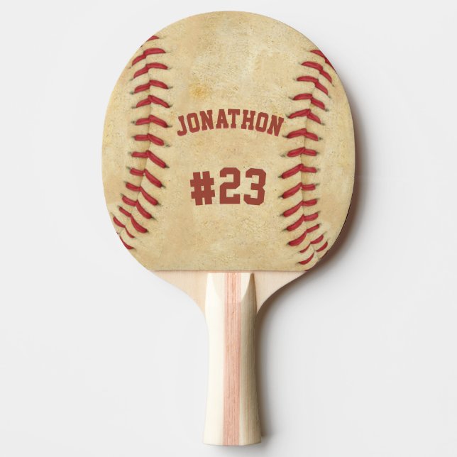 Pala De Ping Pong Nombre y número personalizados de béisbol (Anverso)