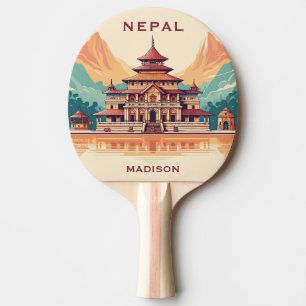 Pala De Ping Pong Nombre y texto personalizados Nepal