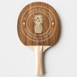 Pala De Ping Pong Nombres de boda de piña de madera de olmo
