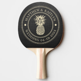Pala De Ping Pong Nombres de Bodas de Piña de Lienzo Negro