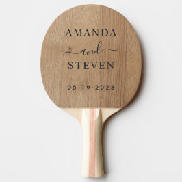 Pala De Ping Pong Nombres de Pareja de Madera de Abedul Claro con Fe
