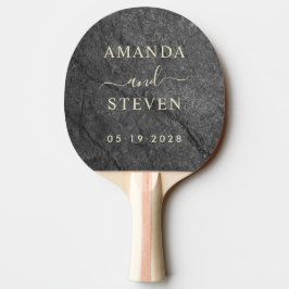 Pala De Ping Pong Nombres de parejas de granito oscuro moderno con f