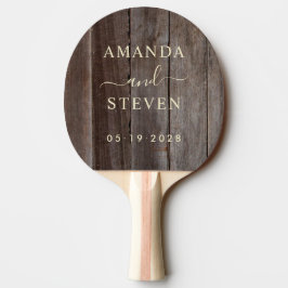 Pala De Ping Pong Nombres de parejas de Vintage Planks con boda