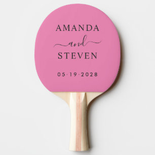 Pala De Ping Pong Nombres de parejas rosas y negros con fecha de bod