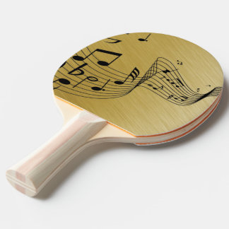 Pala De Ping Pong Notas de música pinchadas con oro