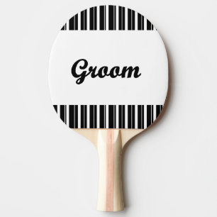 Pala De Ping Pong novio con las rayas blancos y negros