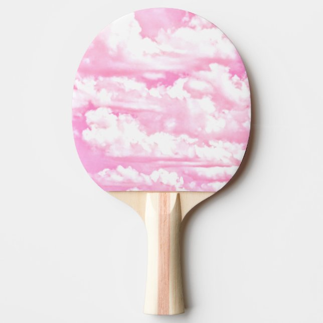 Pala De Ping Pong Nubes negras rosas de Fuchsia suave (Anverso)