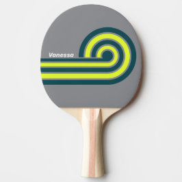 Pala De Ping Pong Nubes retro tormenta arboleda rizado rayas con nom