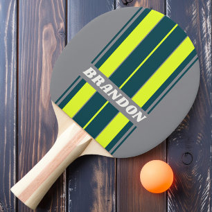 Pala De Ping Pong Nubes Retro Tormenta Tabla de Surcos con Nombre