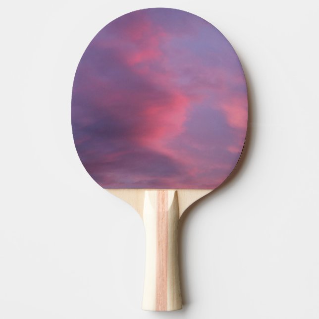 Pala De Ping Pong Nubes Rosadas Azules (Anverso)