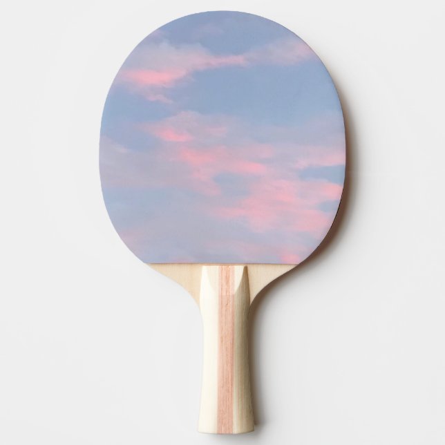 Pala De Ping Pong Nubes rosadas de personalizable (Anverso)