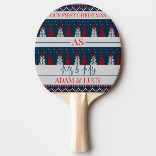 Pala De Ping Pong Nuestra primera Navidad, Sr. y Sra.   recién casad