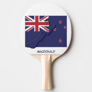 Pala De Ping Pong NUEVA BANDERA Y MAPA DE ZELANDIA Personalizada