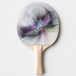 Pala De Ping Pong Nueva vida, colorido arte abstracto fractal de fan