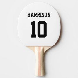 Pala De Ping Pong Número de nombre personalizado blanco negro de dep