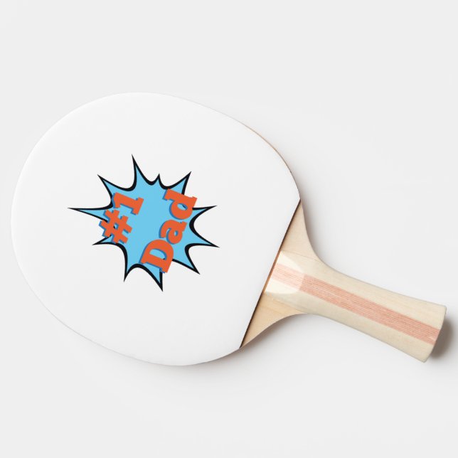 Pala De Ping Pong Número uno de papá #1 (Reverso)