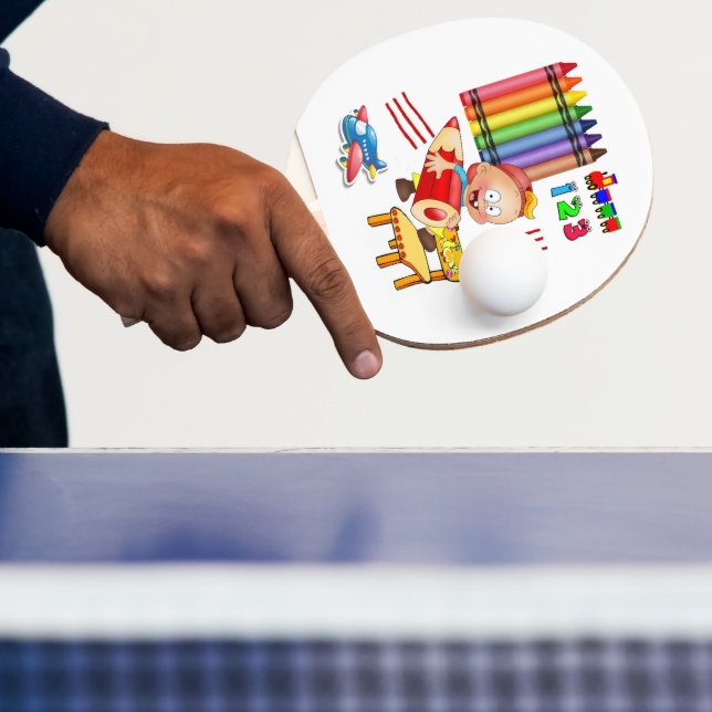 Pala De Ping Pong Números de los Crayones de Ping Pong Paddle (in situ)