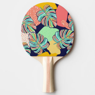 Pala De Ping Pong Obra tropical: diseño de monastera multicolor