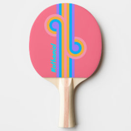 Pala De Ping Pong Ocaso Neon Sunrise Loop con Nombre