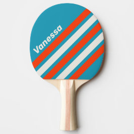 Pala De Ping Pong Ocaso Retro Marea Rápida Franjas en Ángulo con Nom