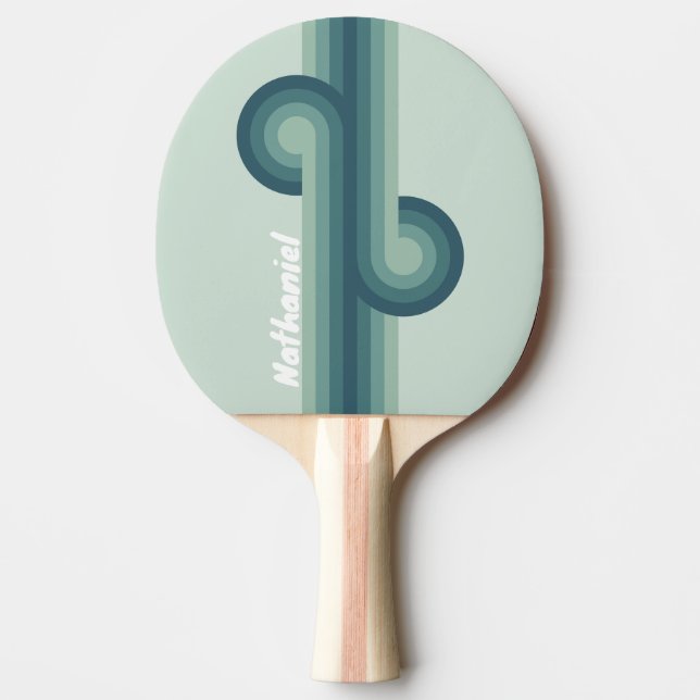 Pala De Ping Pong Ocean Green Nostalgic Loop con Nombre (Anverso)