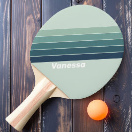 Pala De Ping Pong Ocean Green Nostálgico con Nombre a Rayas