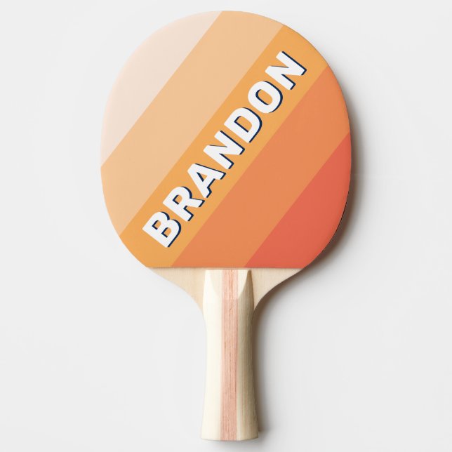 Pala De Ping Pong Ocean Sun Fall Bold Stripes with Name (Anverso)