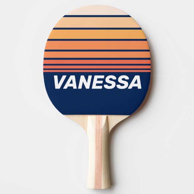 Pala De Ping Pong Ocean Sun Fall Horizon Striping with Name (Anverso)