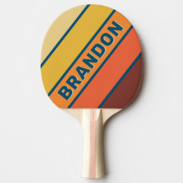 Pala De Ping Pong Ocean Vintage Vibe Bold Striped with Name
