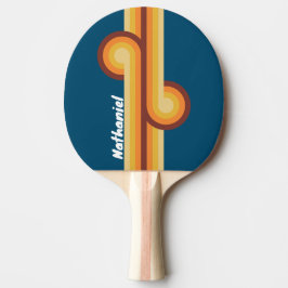 Pala De Ping Pong Ocean Vintage Vibe Raya de Bucle con Nombre