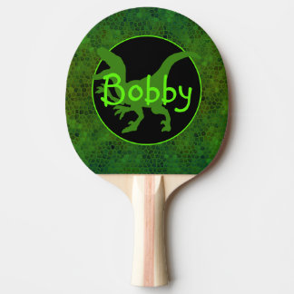 Pala De Ping Pong Ocultar dinosaurio verde personalizado